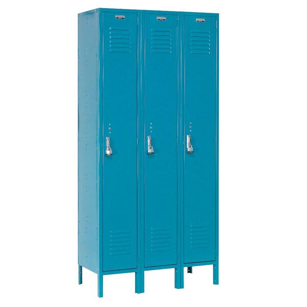 Global Industrial Louvered Door Locker, 36 in W, 18 in D, 66 in H, Blue 652165BL - main